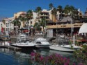 Hotels, shops, and restaurants at the harbor