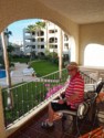 Livingston on the balcony