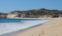 The beach looking to the west