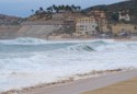 Tropical storm Sandra is kicking up the waves today