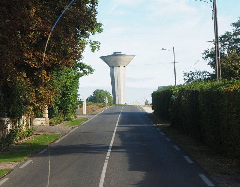 The water tower looks like an alien space ship