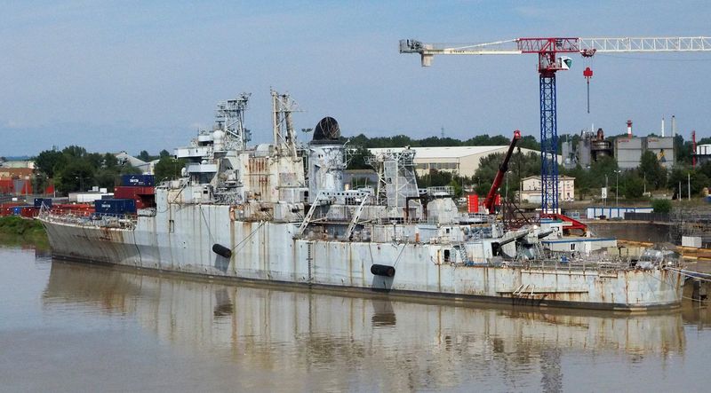 A mothballed warship