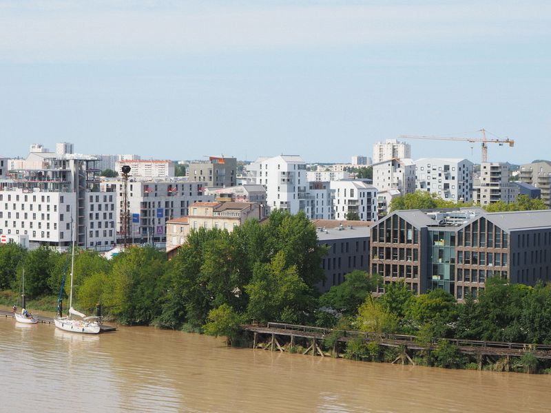 The very modern area in the city of Bordeaux