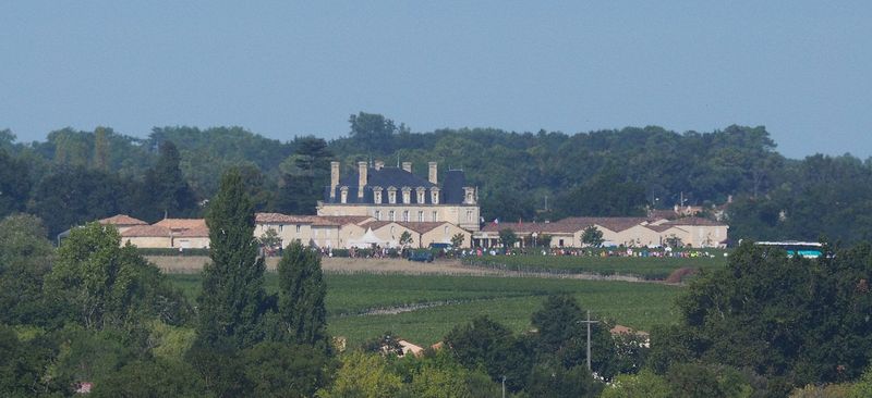 There are lots of people visiting this chateau