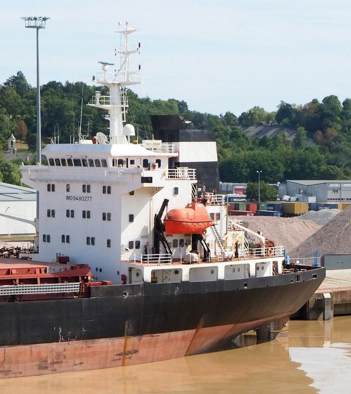 This big cargo ship has the tiniest life boat