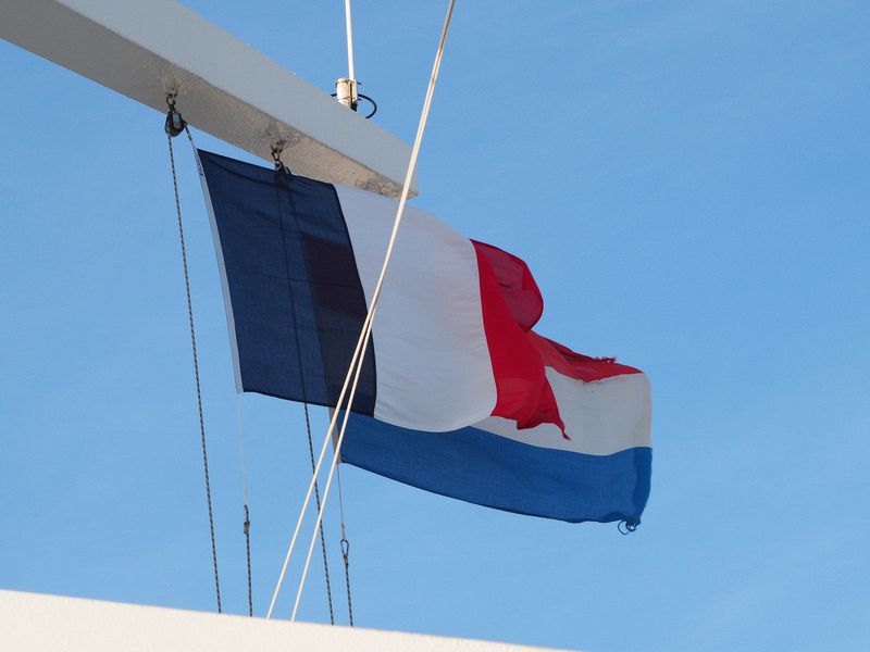 Flying the Dutch and French flags