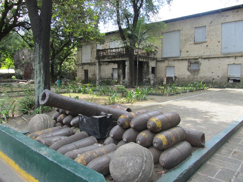 Old cannon and shells