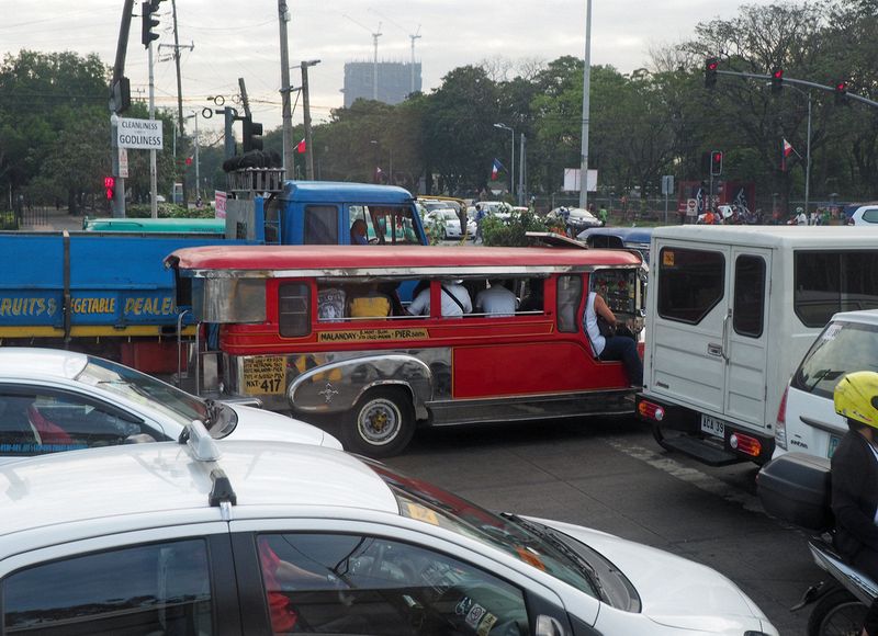 We see our first jeepney amongst the traffic
