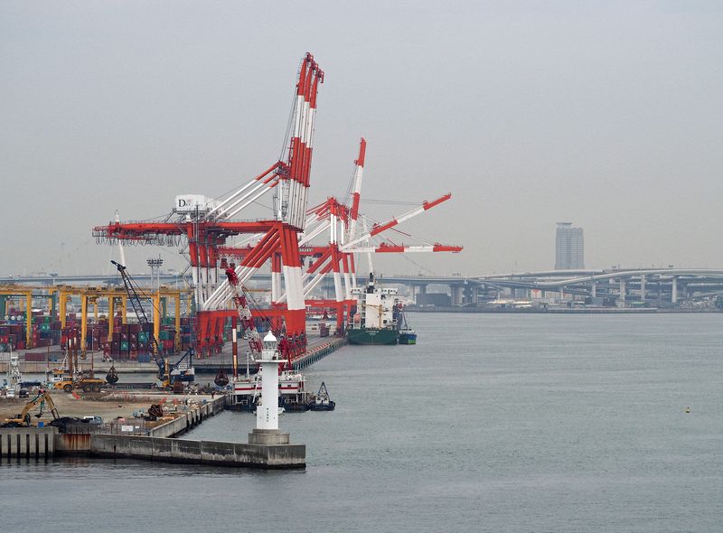 Arriving in Osaka harbor