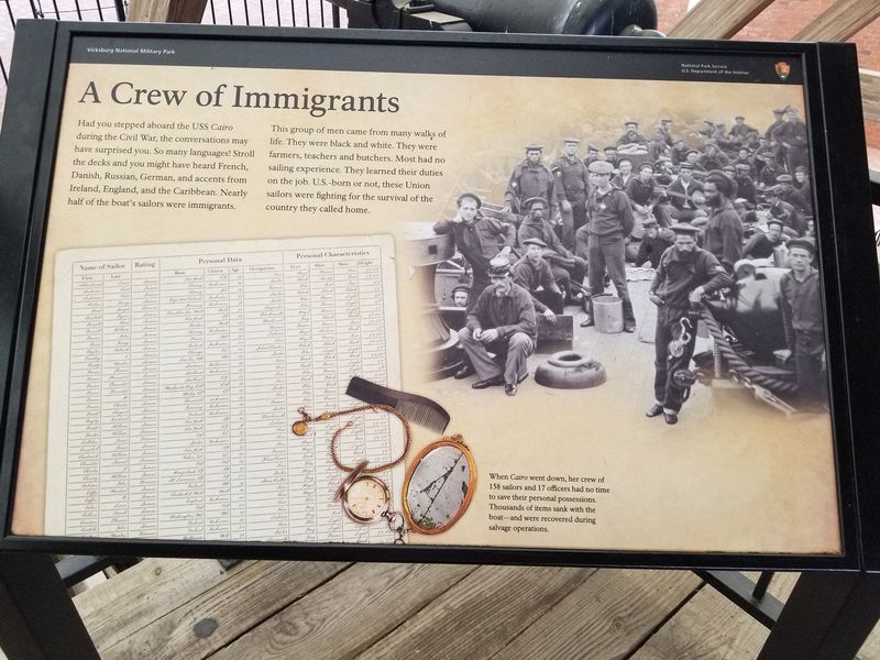 Half of the sailors were immigrants