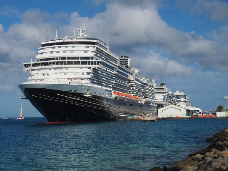 Our ship, the Oosterdam, and two more