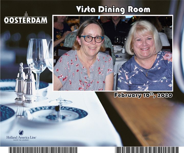 June and Linda in the dining room