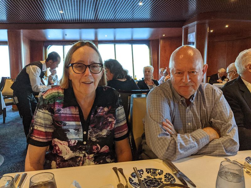 June and Pete at dinner