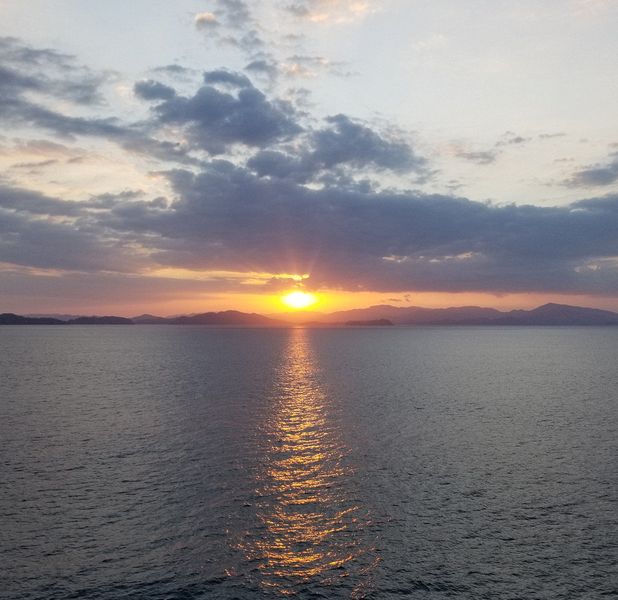 Sunset as we leave Costa Rica