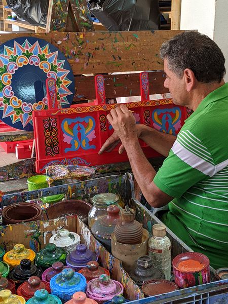 How the ox carts get painted