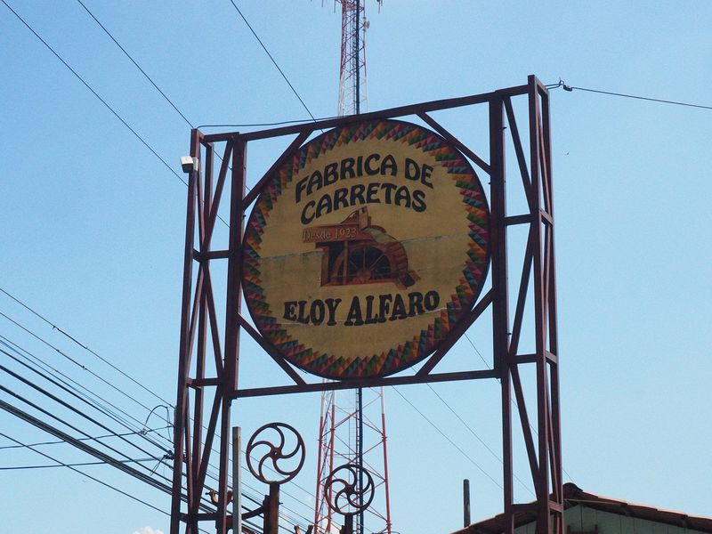 We stop at the Eloy Alfaro cart factory