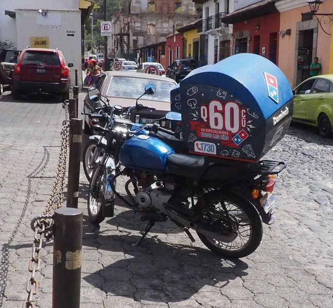 Domino's pizza delivery motorcycle