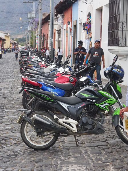 Lots of motorcycle parking
