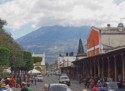The volcano seems to be just at the end of the street