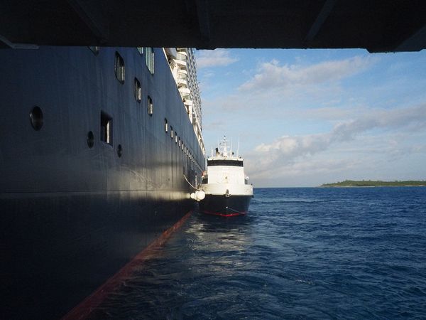 The Half Moon Clipper next to our ship