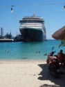 Back to the port where our ship is very near the beach