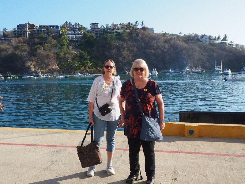 June and Linda on the pier