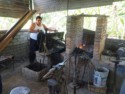Pumping a bellows by hand