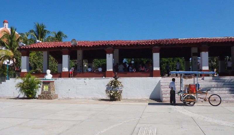 School kids playing in a pavilion