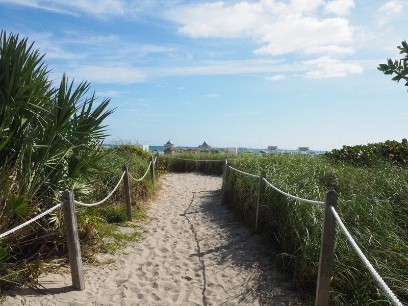 A walkway to the beach