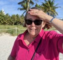 June thinks it is very sunny on the beach