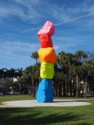 Rainbow rock sculpture