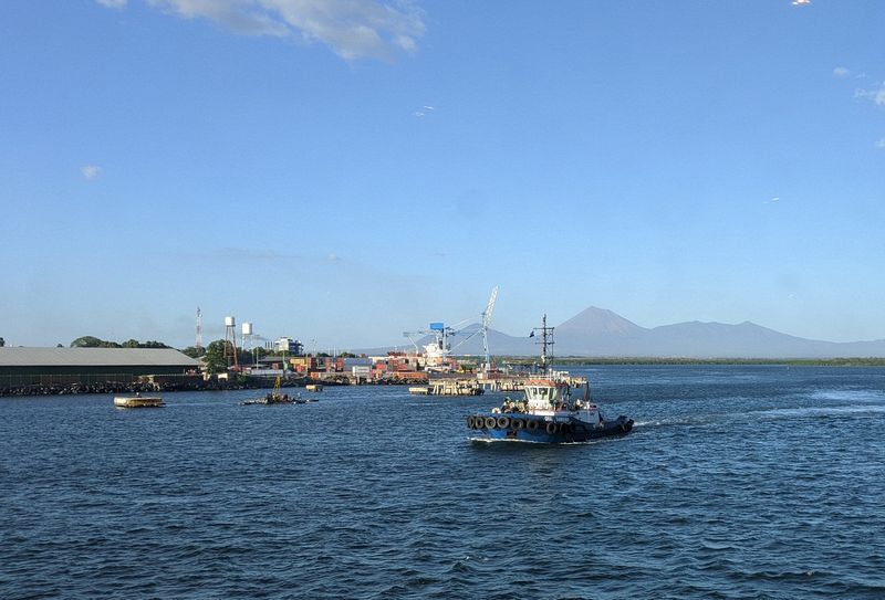 We pass a tugboat