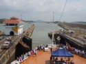 The lock gates open