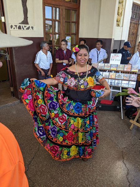 A dancer in ethnic costume