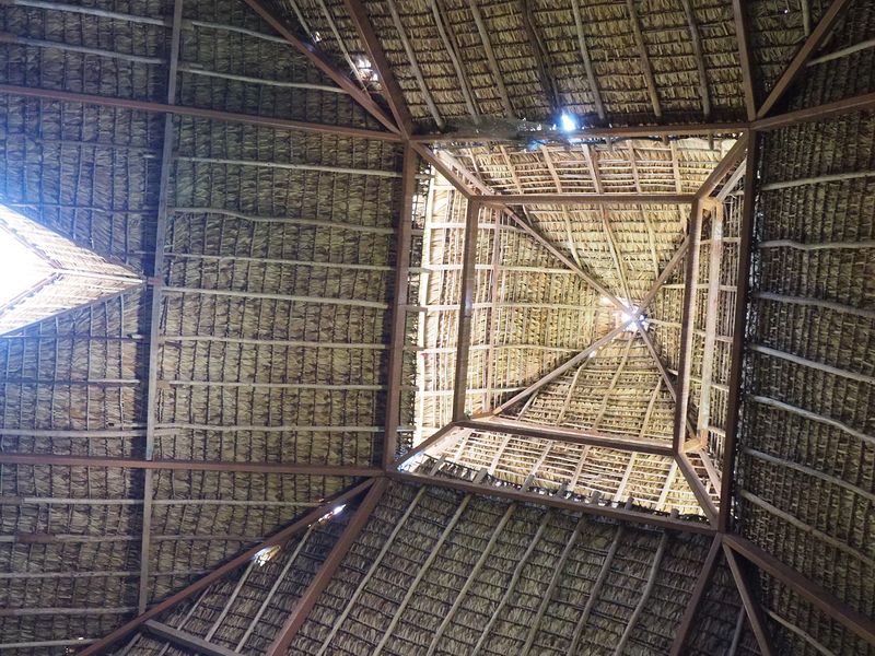 Looking up inside the pyramid