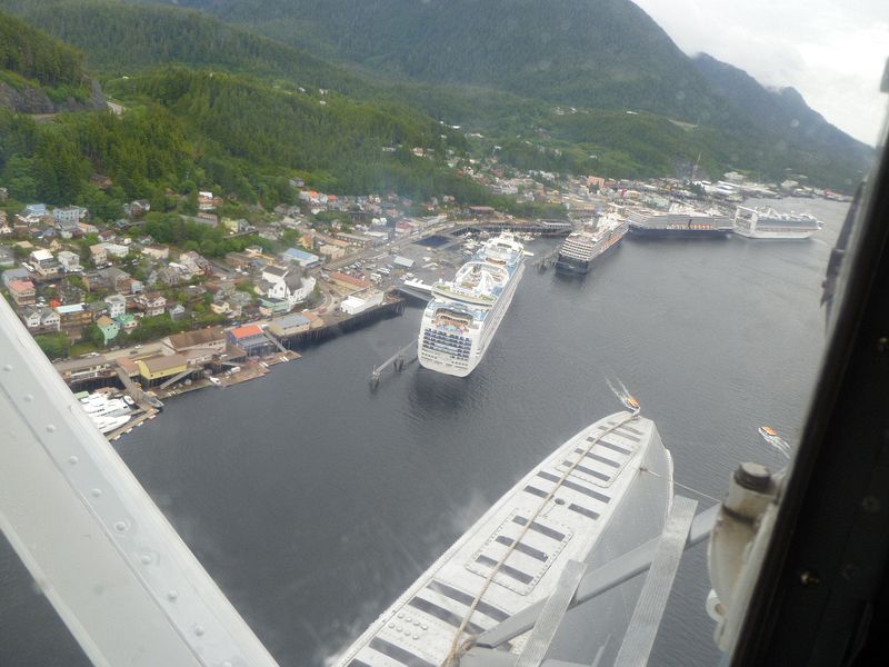 View of the cruise ships