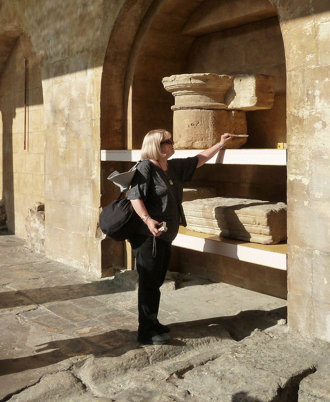 Linda checks out an exhibit