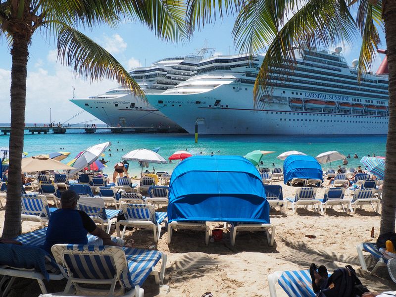 The ships are close to the beach