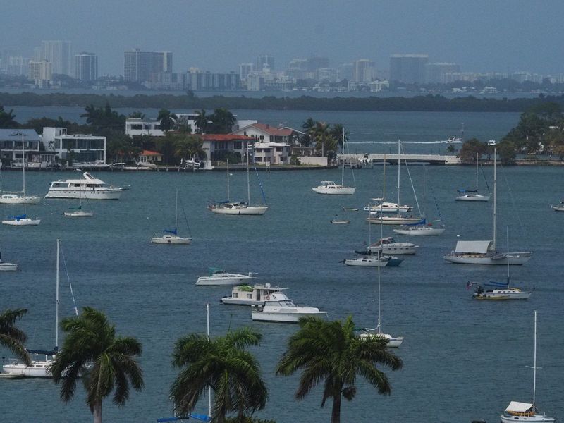 Boats anchored in the bay