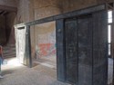A rare wooden partition - but turned to charcoal by the heat