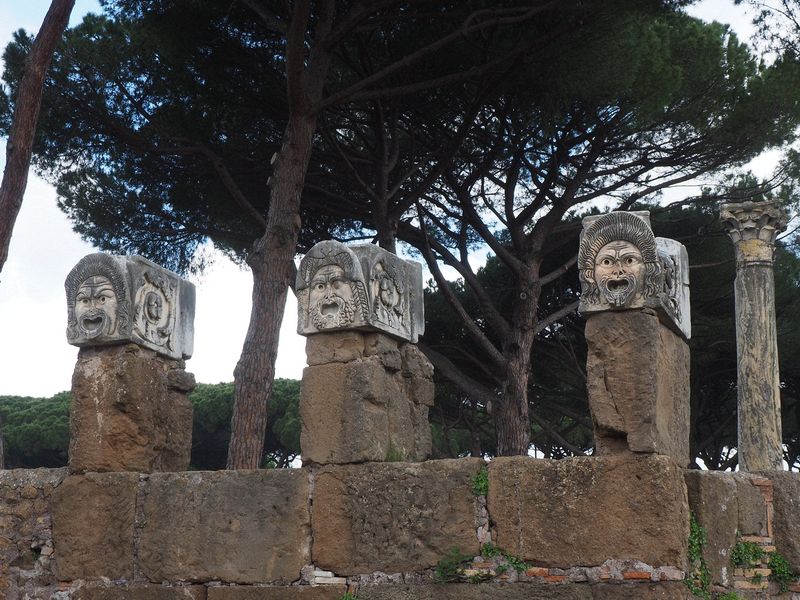 Interesting masks near the theater