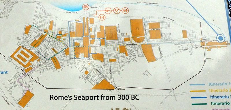 Map of Ostia Antica's ruins