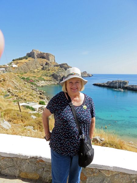 Linda with the Acropolis behind her