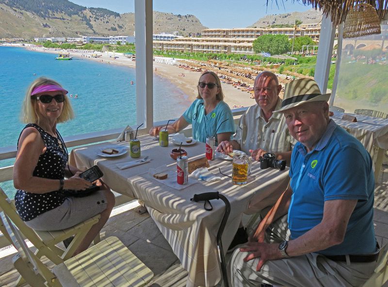 We stop for snacks next to a resort