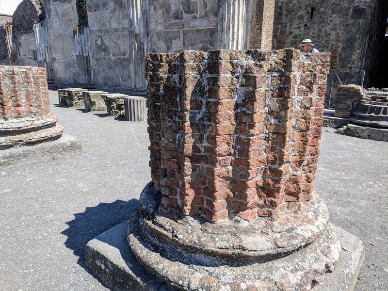 Base of a column made from bricks