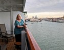 Linda watches from her balcony