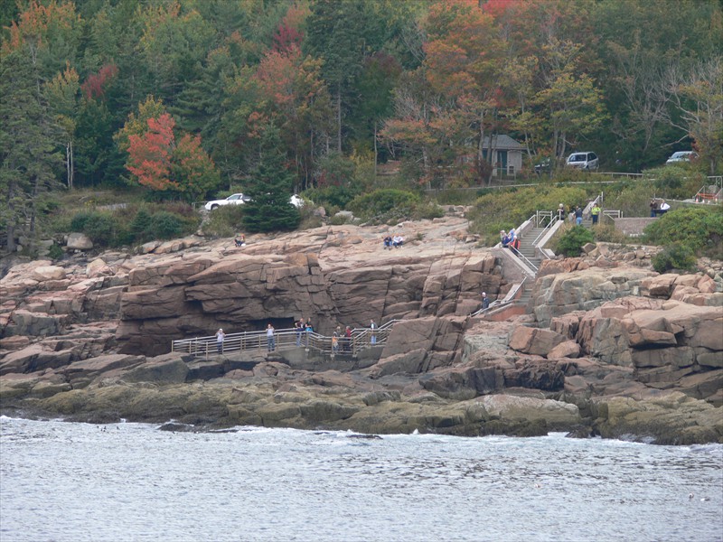 Steps down to the water at Acadia National Park