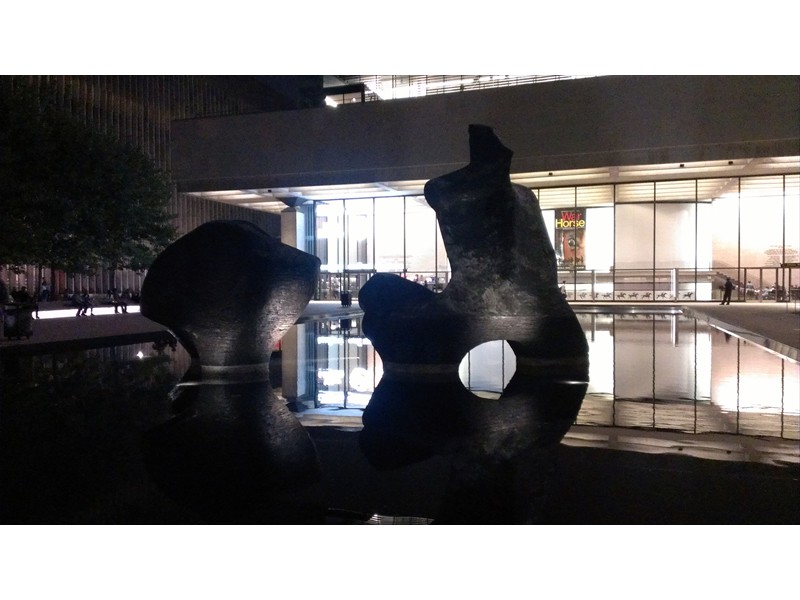 Water feature in front of theater for War Horse