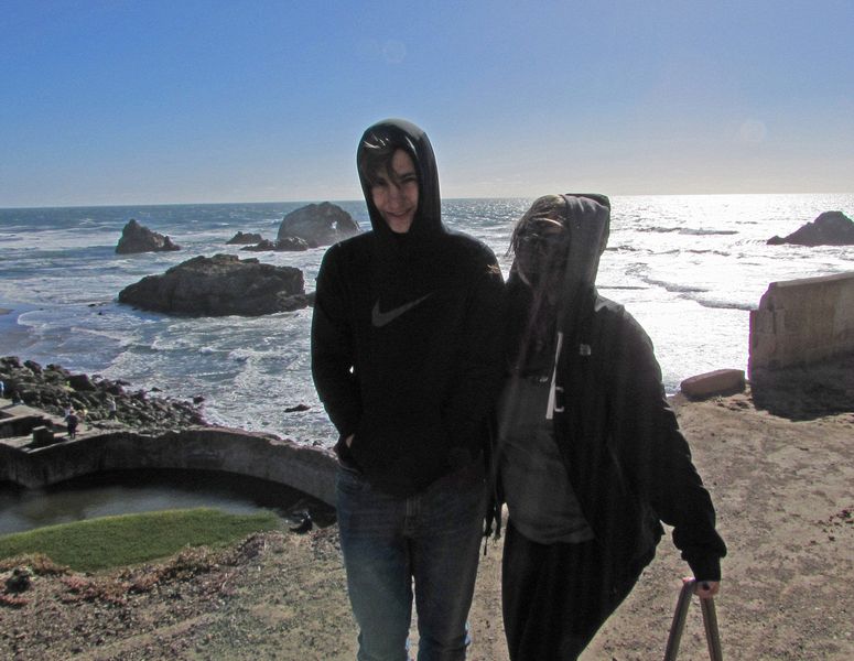 Andrew and Jessica with windblown hair
