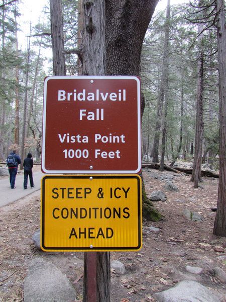 Hiking to Bridalveil Falls at Yosemite